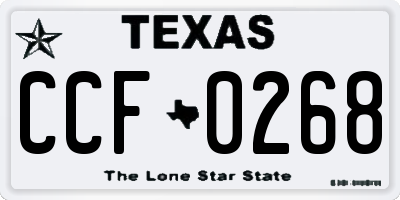 TX license plate CCF0268