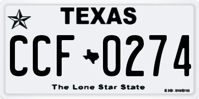 TX license plate CCF0274