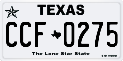 TX license plate CCF0275