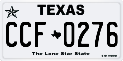 TX license plate CCF0276