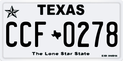 TX license plate CCF0278