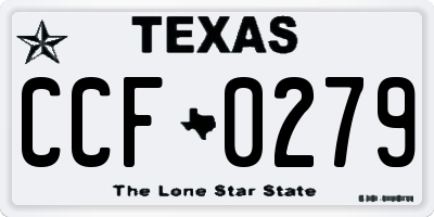 TX license plate CCF0279
