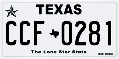 TX license plate CCF0281