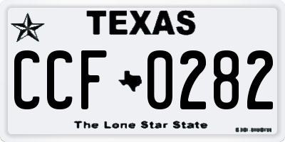 TX license plate CCF0282