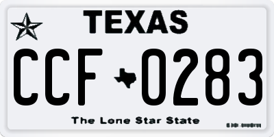 TX license plate CCF0283