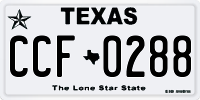 TX license plate CCF0288
