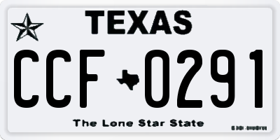 TX license plate CCF0291