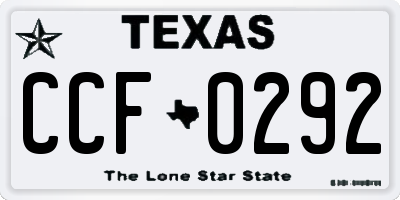 TX license plate CCF0292