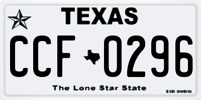 TX license plate CCF0296