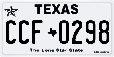 TX license plate CCF0298