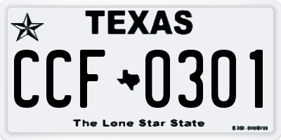 TX license plate CCF0301