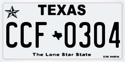 TX license plate CCF0304
