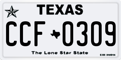 TX license plate CCF0309