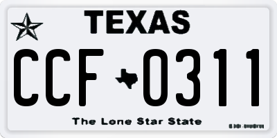 TX license plate CCF0311