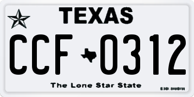 TX license plate CCF0312