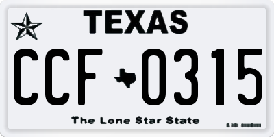 TX license plate CCF0315