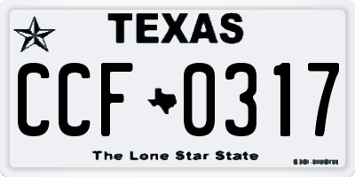 TX license plate CCF0317