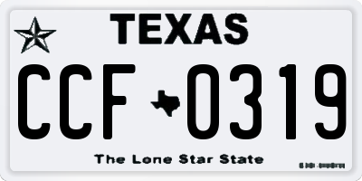 TX license plate CCF0319