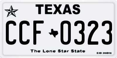 TX license plate CCF0323