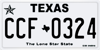TX license plate CCF0324