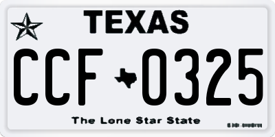 TX license plate CCF0325