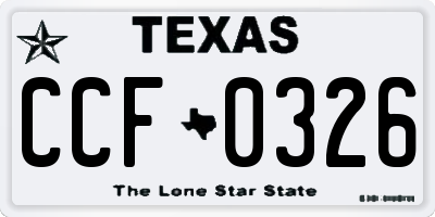 TX license plate CCF0326