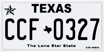 TX license plate CCF0327