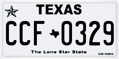 TX license plate CCF0329