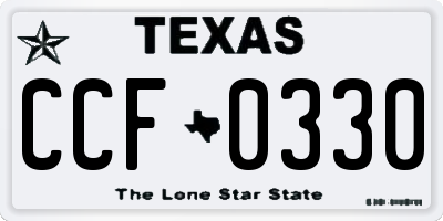 TX license plate CCF0330