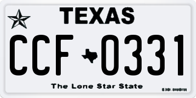 TX license plate CCF0331