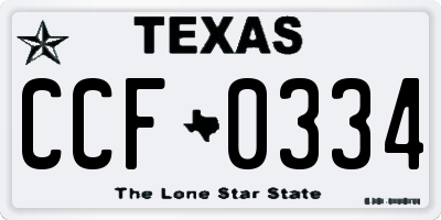 TX license plate CCF0334