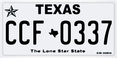 TX license plate CCF0337