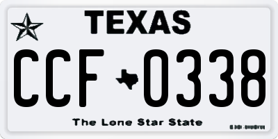 TX license plate CCF0338