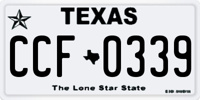 TX license plate CCF0339