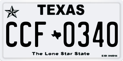TX license plate CCF0340