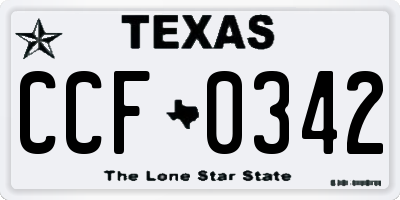 TX license plate CCF0342