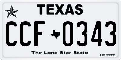 TX license plate CCF0343
