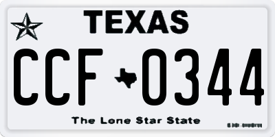 TX license plate CCF0344