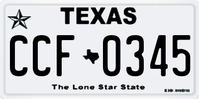 TX license plate CCF0345