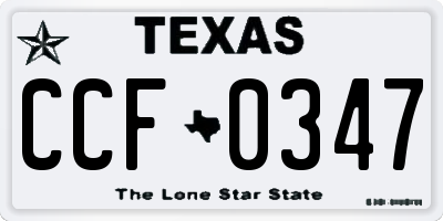 TX license plate CCF0347