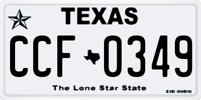 TX license plate CCF0349