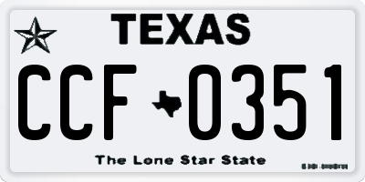 TX license plate CCF0351