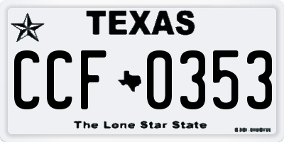TX license plate CCF0353