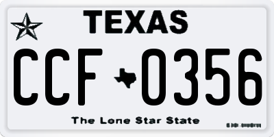 TX license plate CCF0356