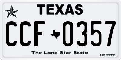 TX license plate CCF0357