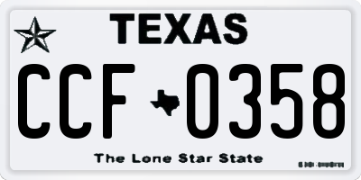 TX license plate CCF0358