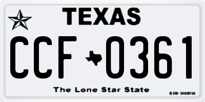 TX license plate CCF0361