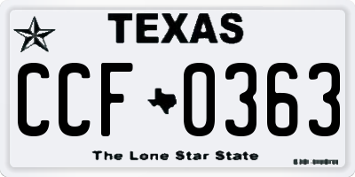 TX license plate CCF0363
