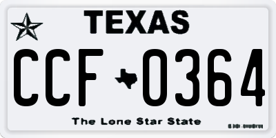TX license plate CCF0364
