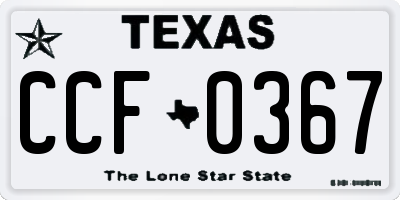 TX license plate CCF0367